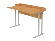 Стол для кабинета физики нерегулируемый 6 г/р СТФб1.6 (бук, м/к серый, квадратная труба)